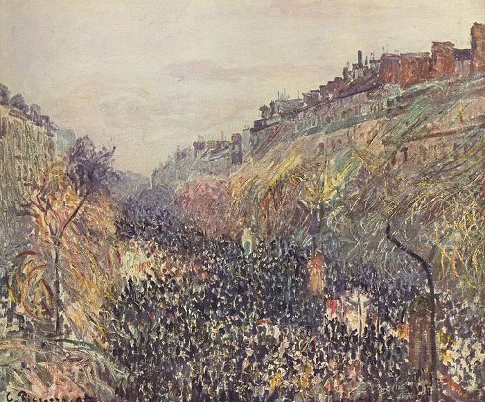 Camille Pissarro Faschingsdienstag auf dem Boulevard Montmartre bei Sonnenuntergang oil painting picture